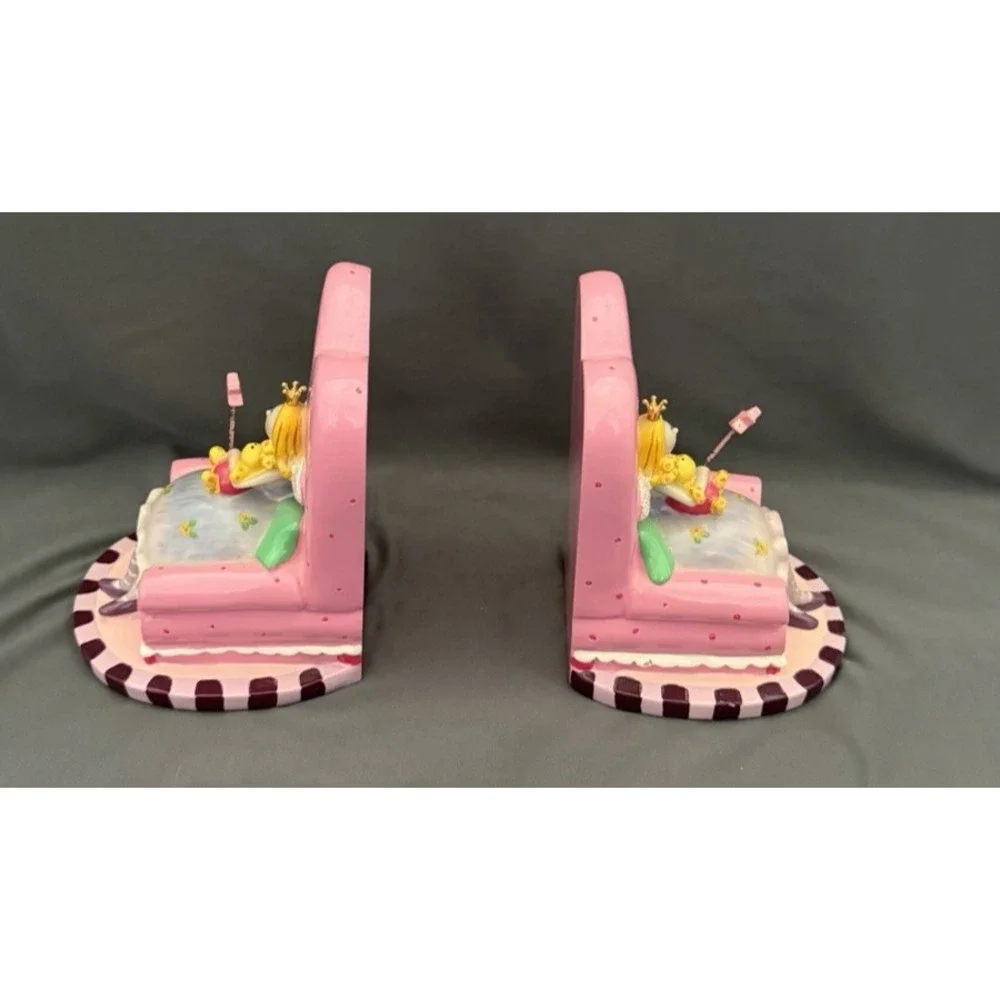 Bookends Fairy Queen Princess Sitting On Sofa With Magic Wand Pink Girls Room